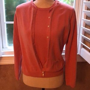 Tommy Bahama salmon color Sweater set medium